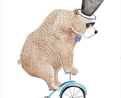 RN268 - Bear on a Bike - 12x16 Online