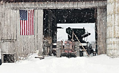 LD2713 - Winter at Patriotic Barn - 18x9 Discount