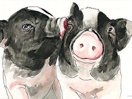 KAM482 - Piglet Kisses - 18x12 For Sale