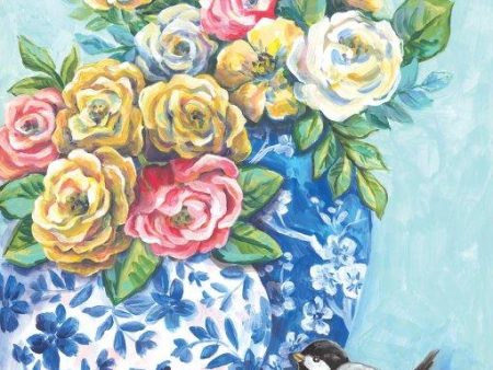 ART1306 - Blue & White China Pots Floral - 12x18 Fashion